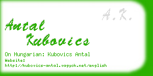 antal kubovics business card